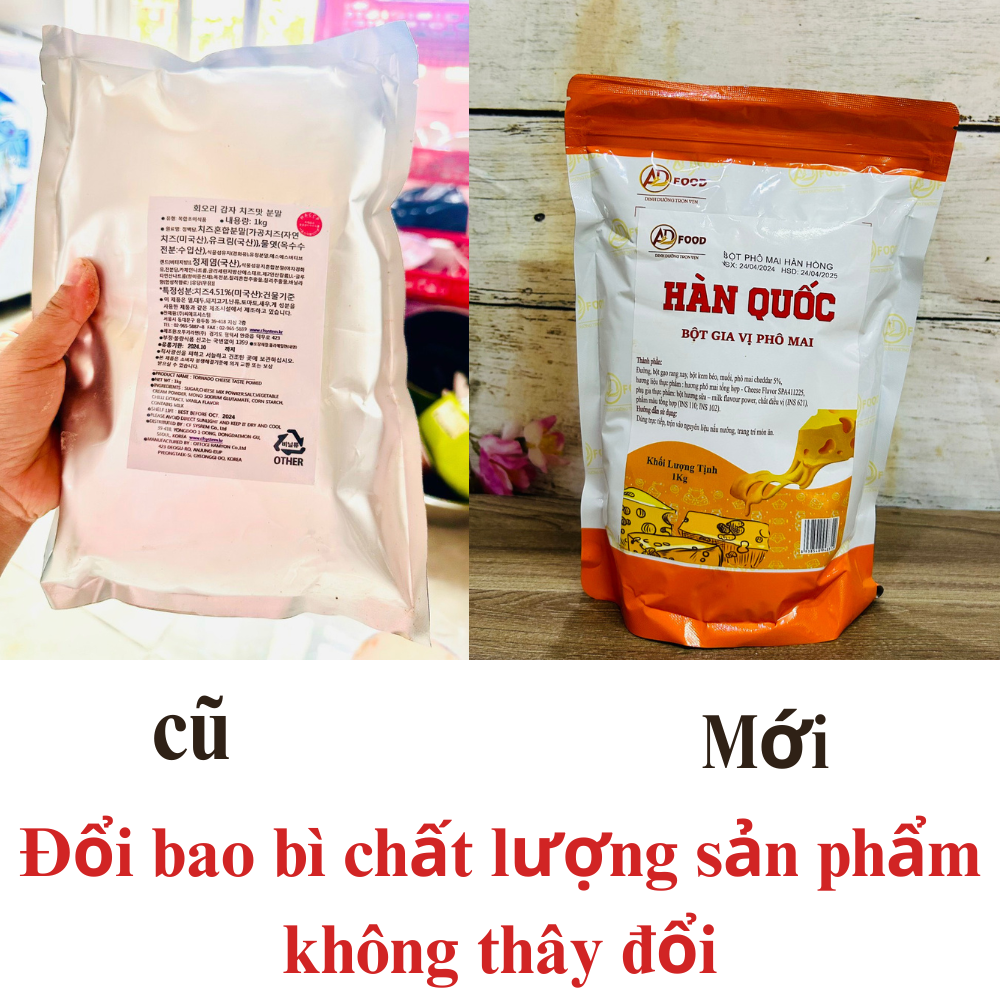  1KG BỘT PHÔ MAI HÀN QUỐC MÀU HỒNG MÀU VÀNG SIÊU TIỆN LỢI CHUYÊN DÙNG CHO CÁC MÓN CHIÊN LĂC KHOAI TÂY LẮC GÀ RÁN,... 