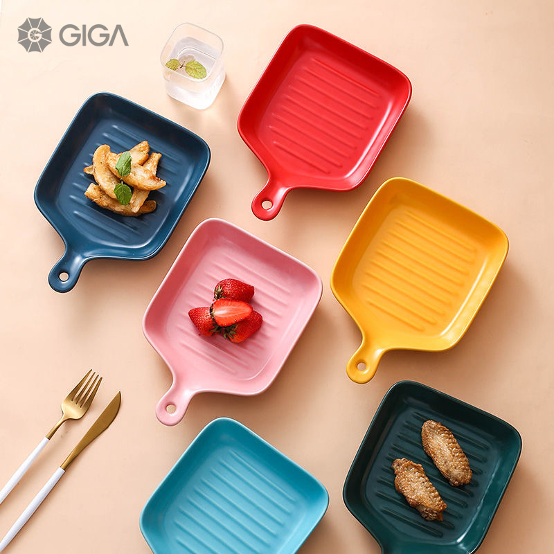 GIGA ESSENTIAL Bộ đồ ăn làm bánh phong cách Bắc Âu/đồ nướng bằng gốm/tấm sáng tạo cho lò vi sóng/Đồ nướng bánh nướng phô mai Gia Dụng/Đồ nướng đặc biệt cho lò nướng phô mai