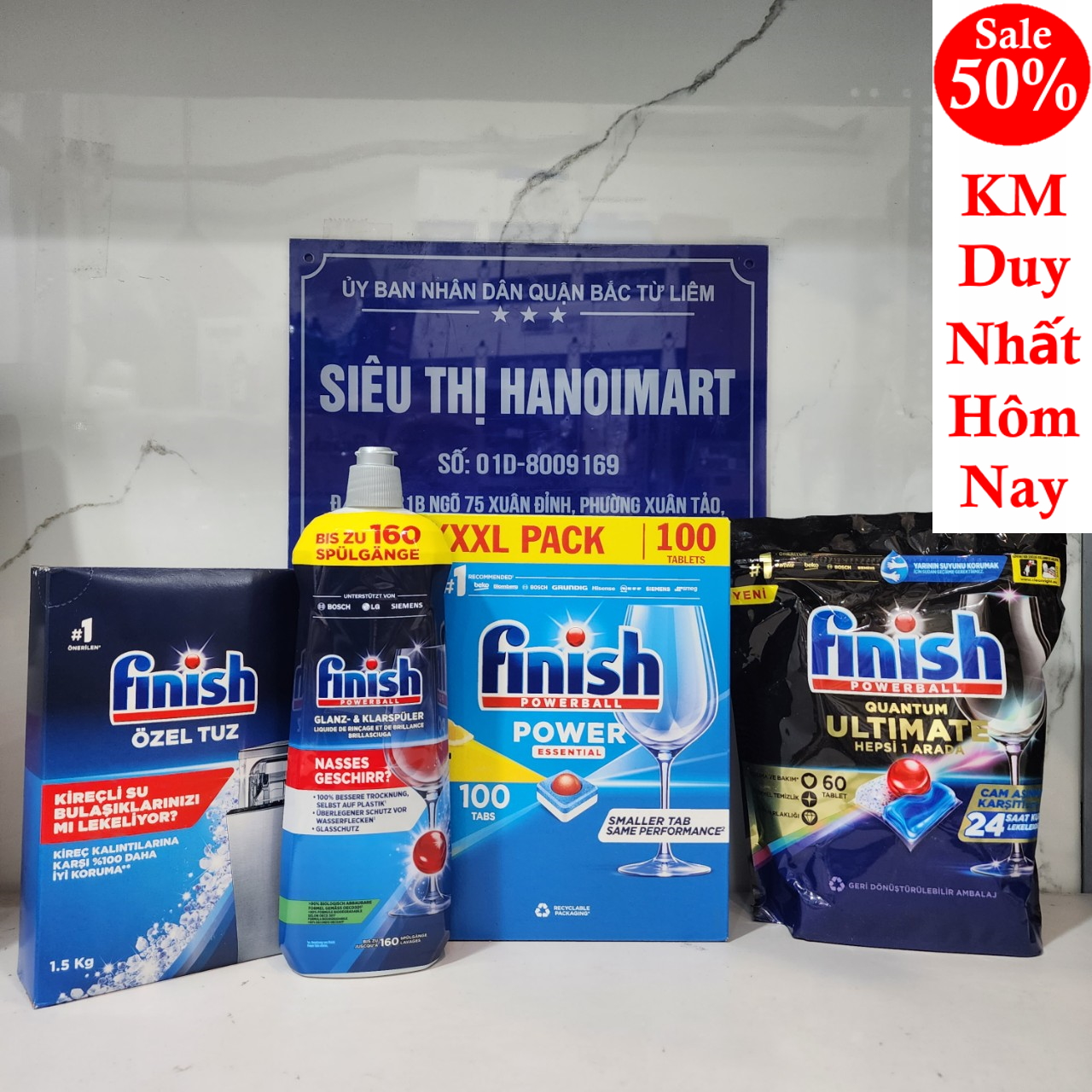 Viên rửa bát Finish Quantum Ultimate 60 viên ( hàng đức ) hoặc 100 V finish essential hoăc muối rửa bát finish 1.5kg hoặc nước làm bóng finish 800ml