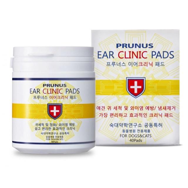 Bông vệ sinh tai cho chó mèo Ear Clinic - Prunus (Hộp lớn gồm 40 miếng)
