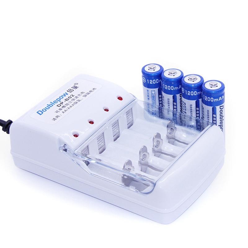 Combo bộ sạc pin dp-b02 và 4 pin tiểu sạc aa 1200mah doublepow
