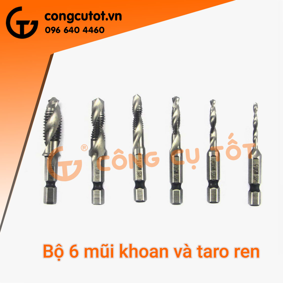 Bộ 6 mũi khoan taro ren cao cấp M3-M10