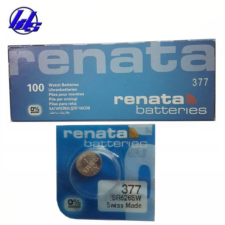 Pin đồng hồ SR626SW 377 Renata Silver Oxide 1.55V - Vỉ 1 viên