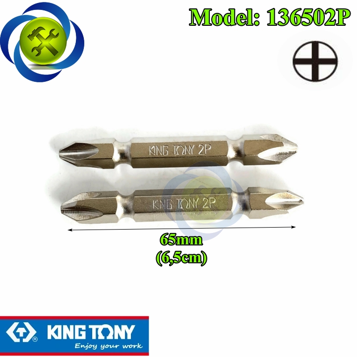 Mũi vít hai đầu bake ph2 kingtony 136502p dài 65mm