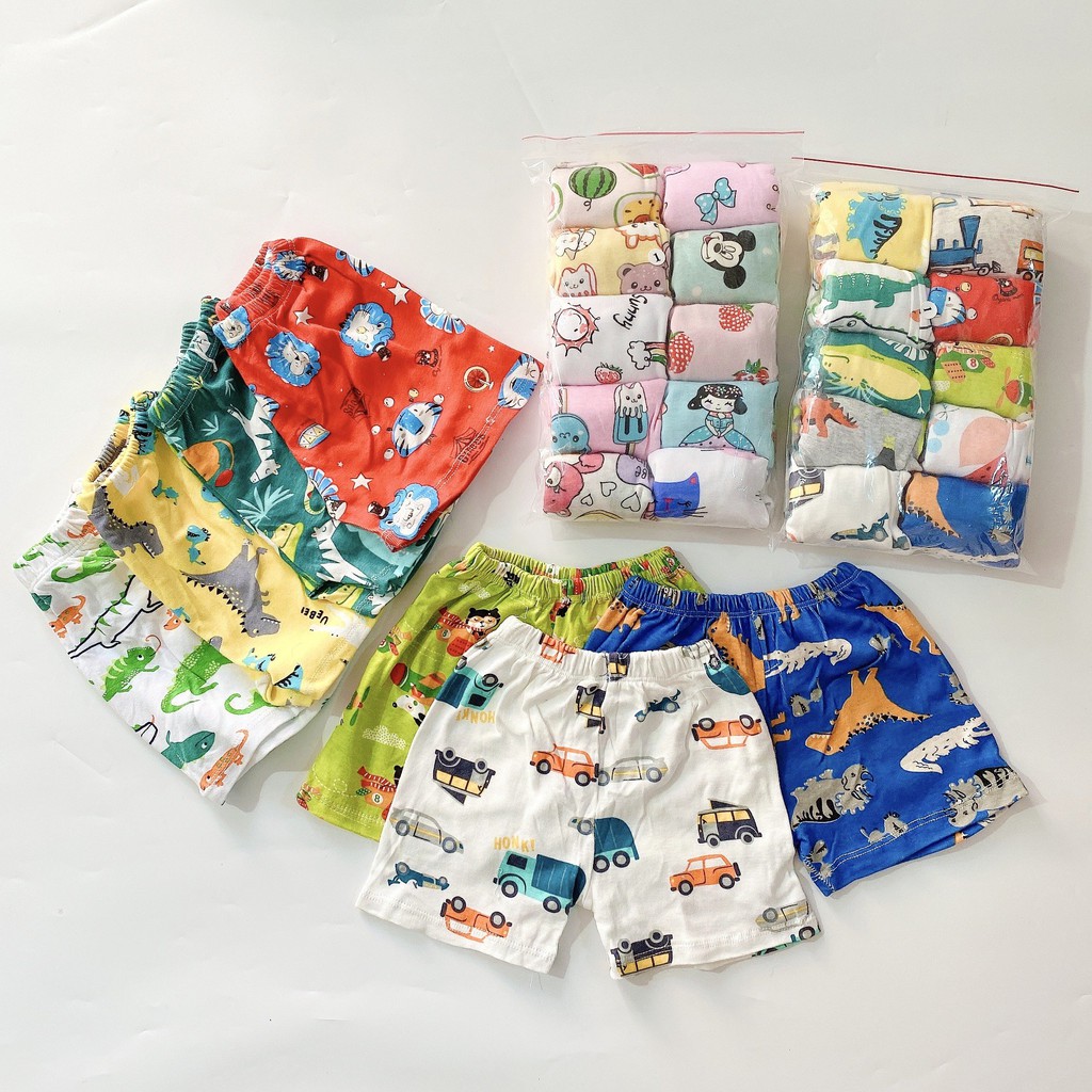 Quần đùi cotton cho bé trai,gái thoáng mát mặc hè