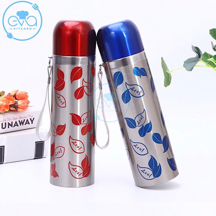 Bình giữ nhiệt cao cấp inox 500 ml hình lá bay xinh xắn