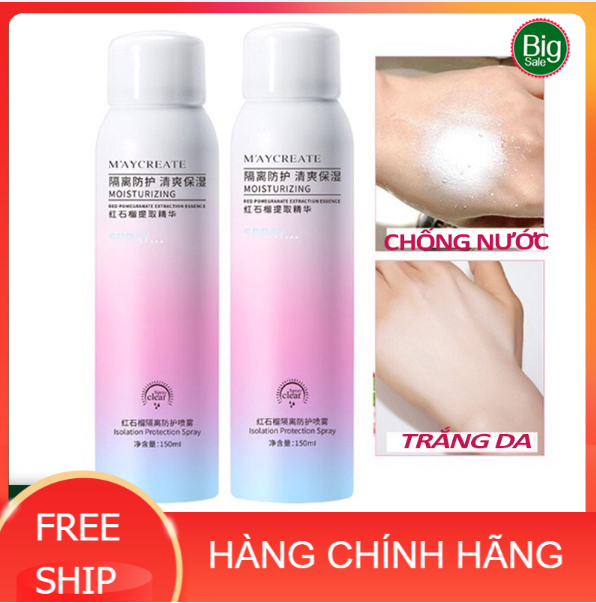 Xịt Chống Nắng Trắng Da bật tông 💖FREESHIP💖 kem chống nắng ,Chính Hãng Maycreate HOA VIỆT SHOP A24