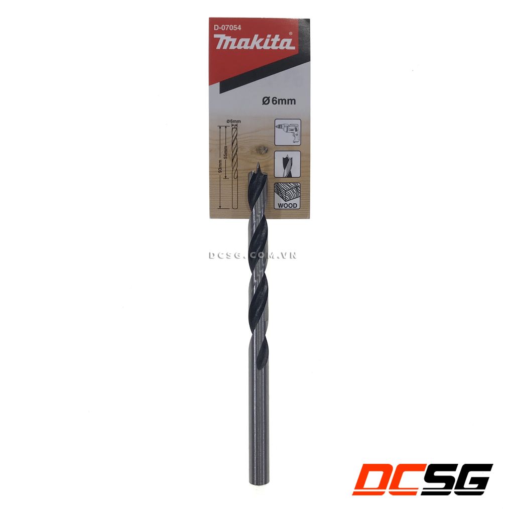 Mũi khoan gỗ 3-10mm chân tròn 6.0x95mm makita d-07054