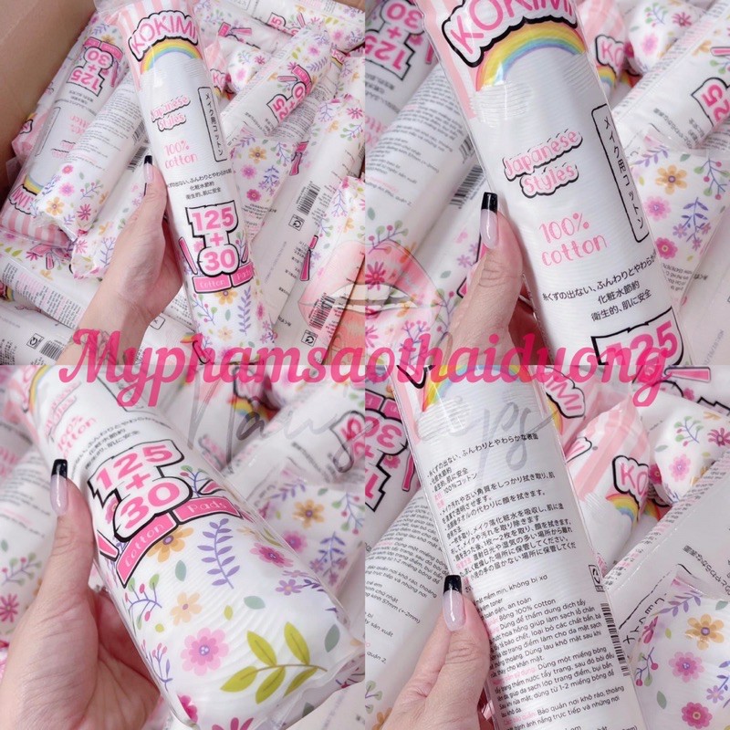 [HCM]Bông .T.ẩ.y. Trang KOKIMI [?? ??????????ℎ??????] 125+30 Miếng 100% Bông Cotton