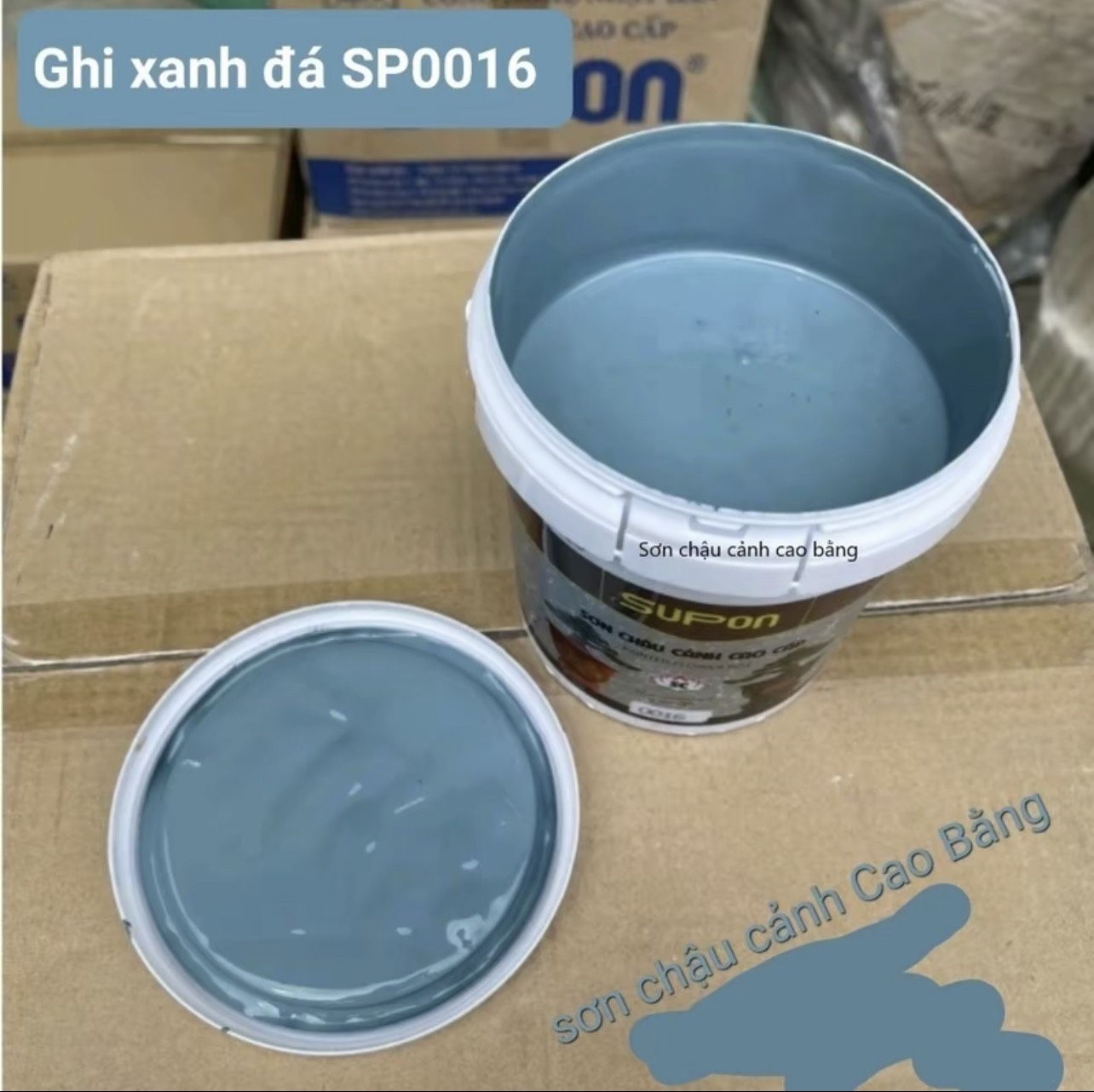 Son chậu cảnh SuPon [Hộp 1 lít] hệ nước siêu bóng có kháng kiềm, Có thể sơn trực tiếp không cần lót