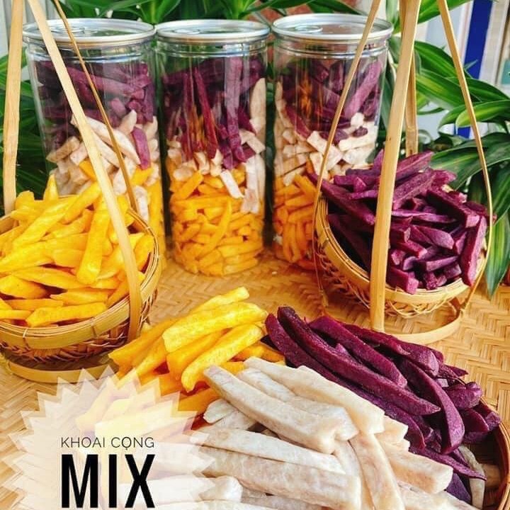 Khoai sấy giòn mix 3 vị - hủ - ship hỏa tốc