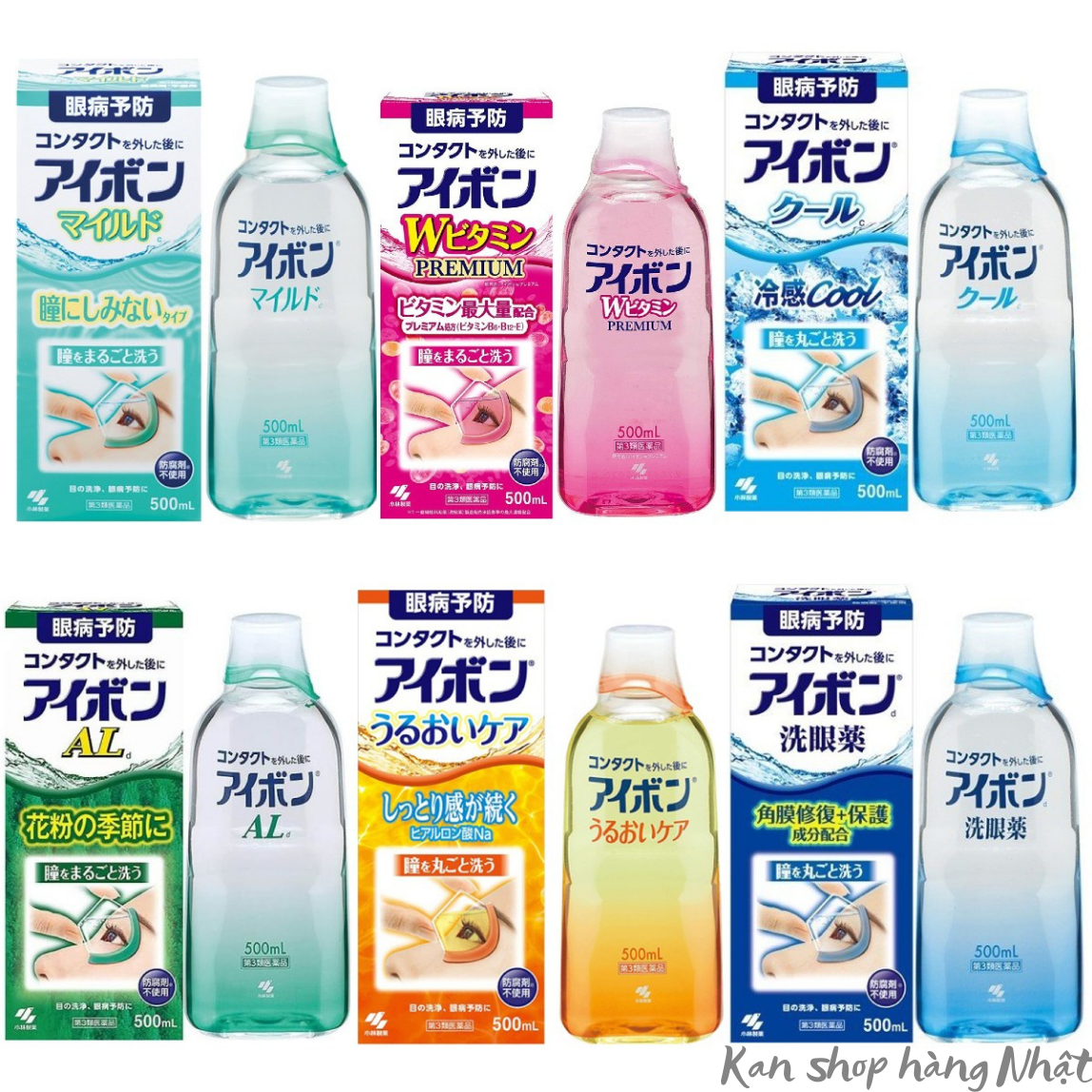 Nước rửa mắt Eyebon W Vitamin Kobayashi Nhật Bản 500ml - Kan shop hàng Nhật - Nước rửa mắt Kobayashi giúp phòng bệnh về mắt