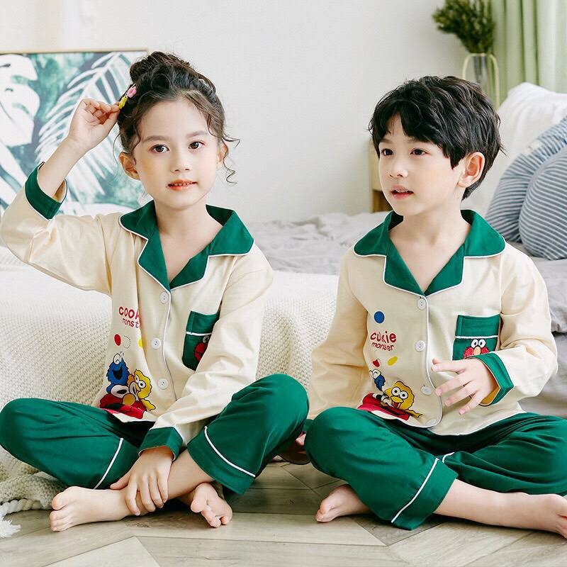 Bộ thun piyama cho bé trai, bé gái ấm áp mùa mưa 9-43kg - hàng vnxk