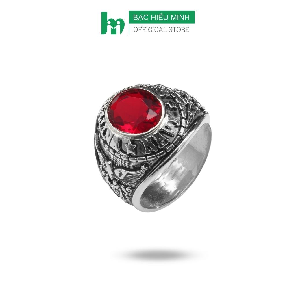 Nhẫn nam nhẫn mỹ bạc ta kết hợp đá nhân tạo cao cấp na576 bạc hiểu minh bảo hành vĩnh viễn