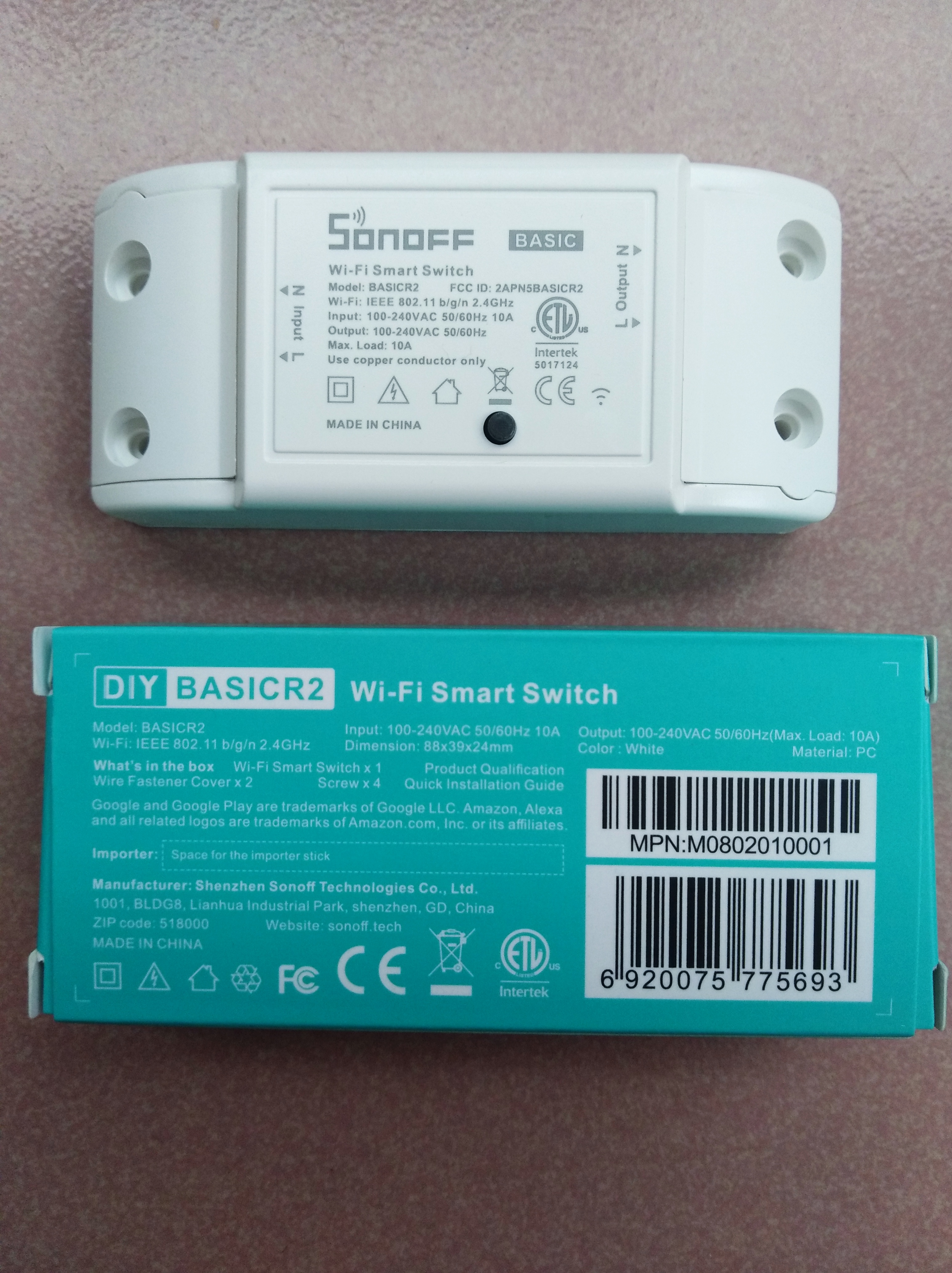 Công tắc thông minh SONOFF BASIC điều khiển từ xa bằng điện thoại ở bất cứ nơi đâu (Chính hãng, Phiên bản quốc tế, BH 06 tháng)