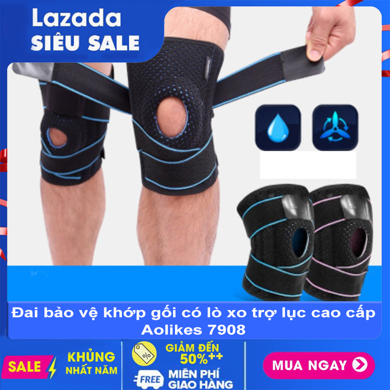 Đai bảo vệ đầu gối có lò xo trợ lực hỗ trợ khớp gối Sport Knee Pad AOLIKES -7908