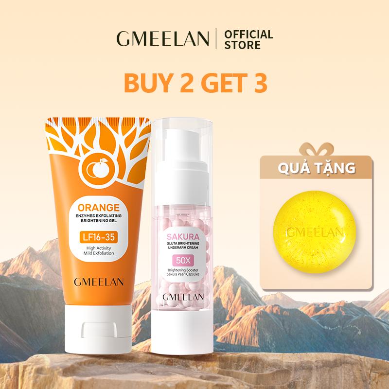 COMBO 2PCS GMEELAN Gel Tẩy Tế Bào Chết Da Mặt 50g+Kem Dưỡng Nách Sakura Underarm Cream 30g Kem+Xà Phòng Tinh Dầu 24K QUẢ TẶNG