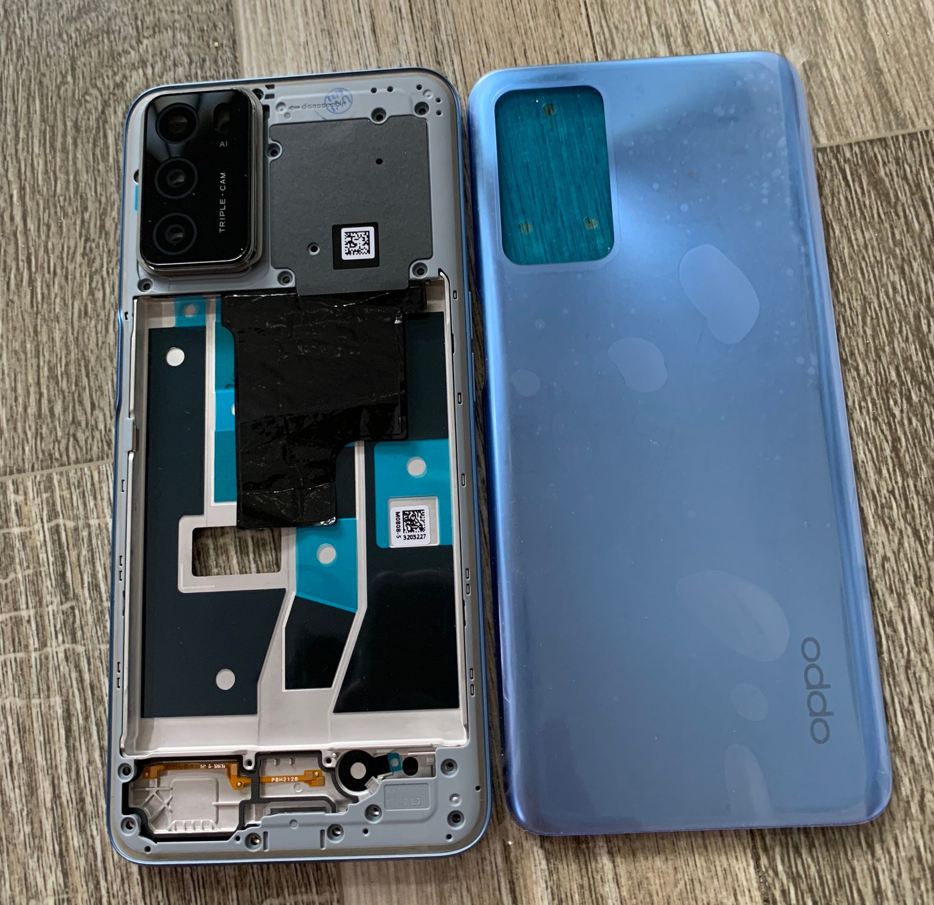Bộ vỏ oppo A16 ( gồn, sườn, benzen,nút bấn ,kính cam)