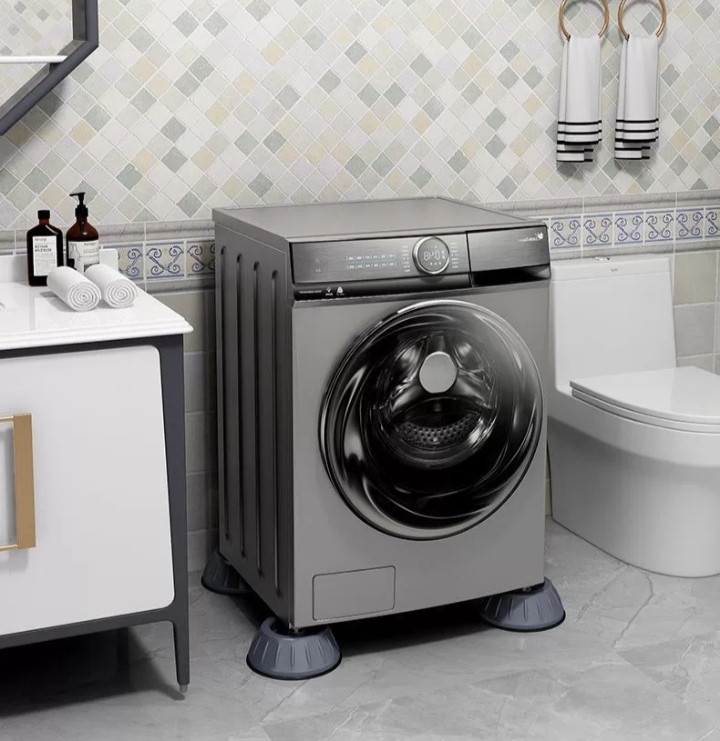 Mẫu mới  - Bộ 4 đế chống rung cho máy giặt - chân kệ máy giặt, chân kệ máy lọc nước, chân kệ bàn ghế - Đế chống rung máy giặt, Kệ chống rung máy giặt giảm tiếng ồn hiệu quả, cho máy giặt, bàn ghế