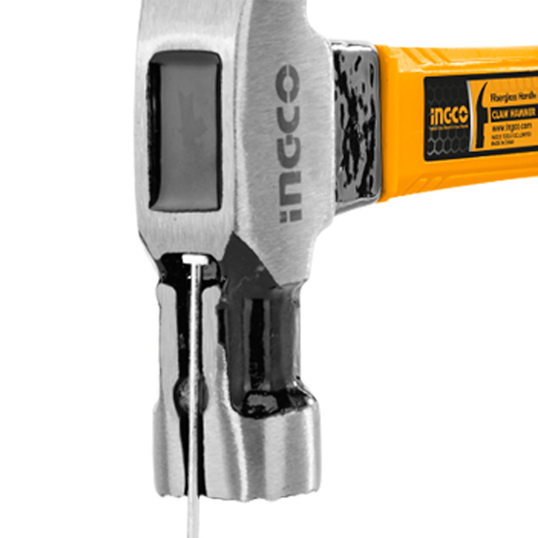 Búa nhổ đinh / búa đóng đinh chống trượt thép carbon đầu nặng 220g INGCO HCHD0086