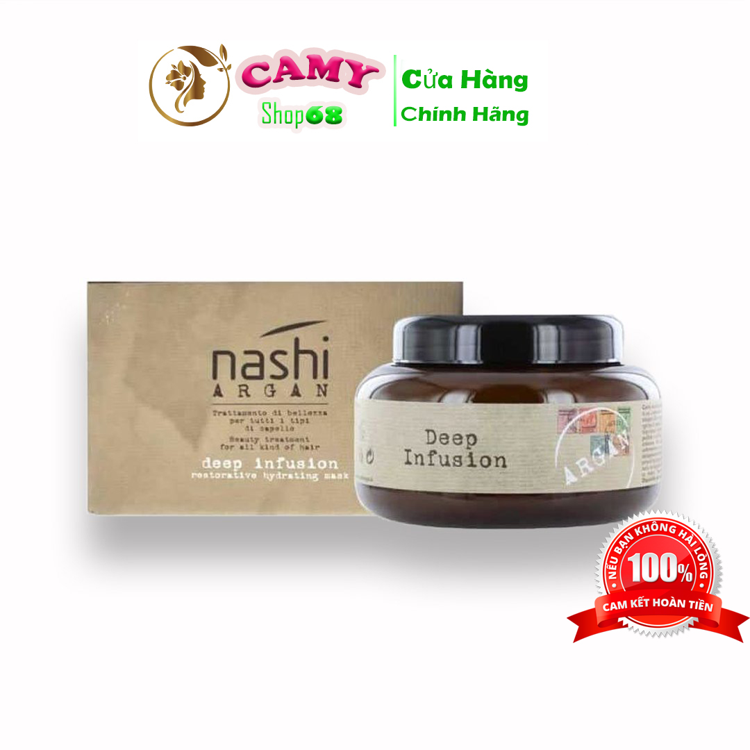 Kem ủ tóc nashi argan deep infusion giúp cho tóc bóng khỏe, suôn mượt và giữ màu tóc Camy shop68