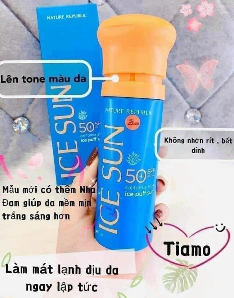 Kem chống năng ice sun mẫu mới màu xanh