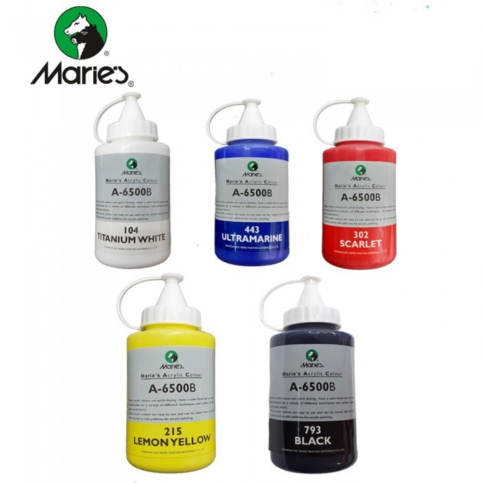 Màu acrylic Maries bình bóp 500ml đăng lần 1/2, Màu acrylic Mariesc bình vòi đăng 1/2-Dụng cụ vẽ Tâm Tâm