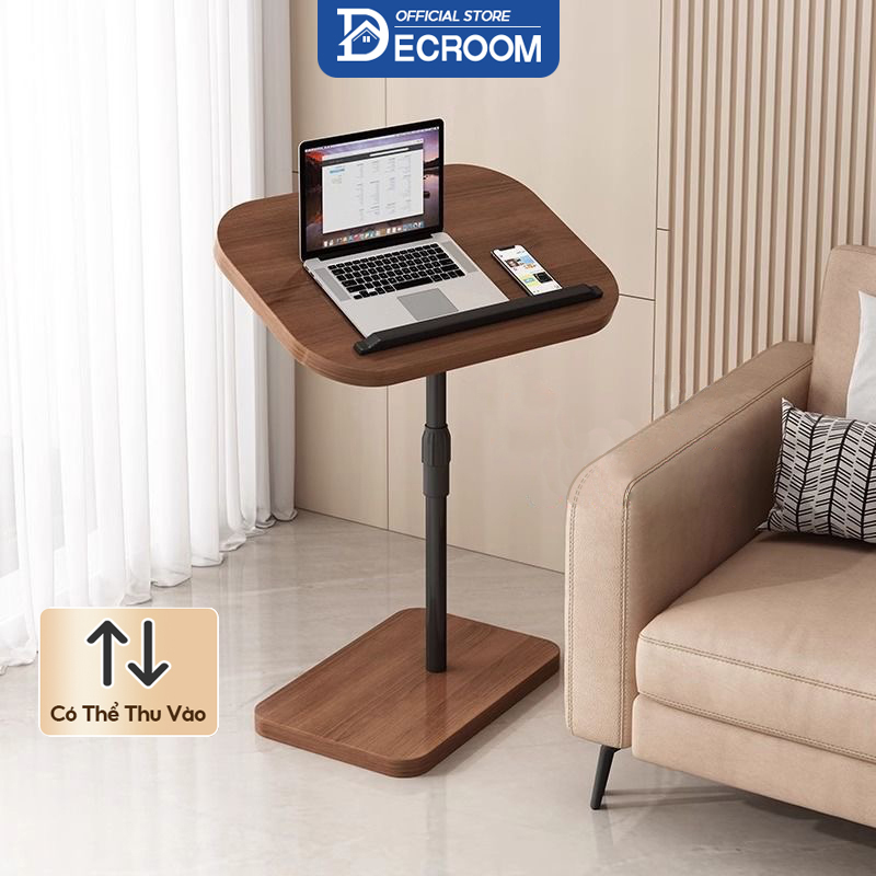 Decroom bàn cạnh giường ngủ, có thể được điều chỉnh cao và lật, bàn trà bàn sofa bàn cà phê mini, thích hợp cho phòng khách, phòng ngủ