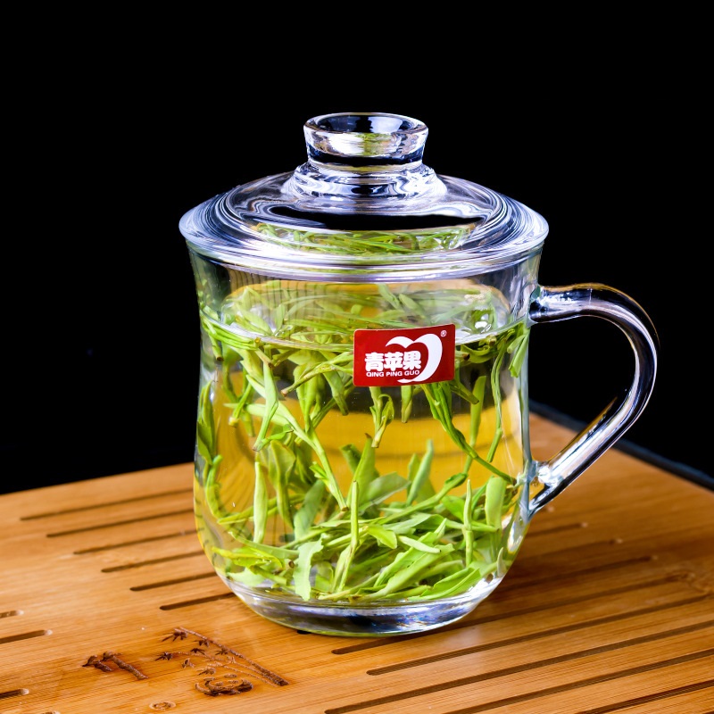 Ly Thủy Tinh Có Nắp Thủy Tinh Cao Cấp 380ml - Ly tách thủy tinh dày chịu nhiệt, ly làm quà tặng sang trọng