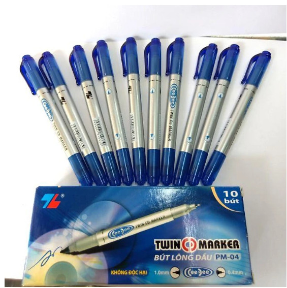 Hộp 10 cái bút lông dầu 2 đầu tl_ pm04