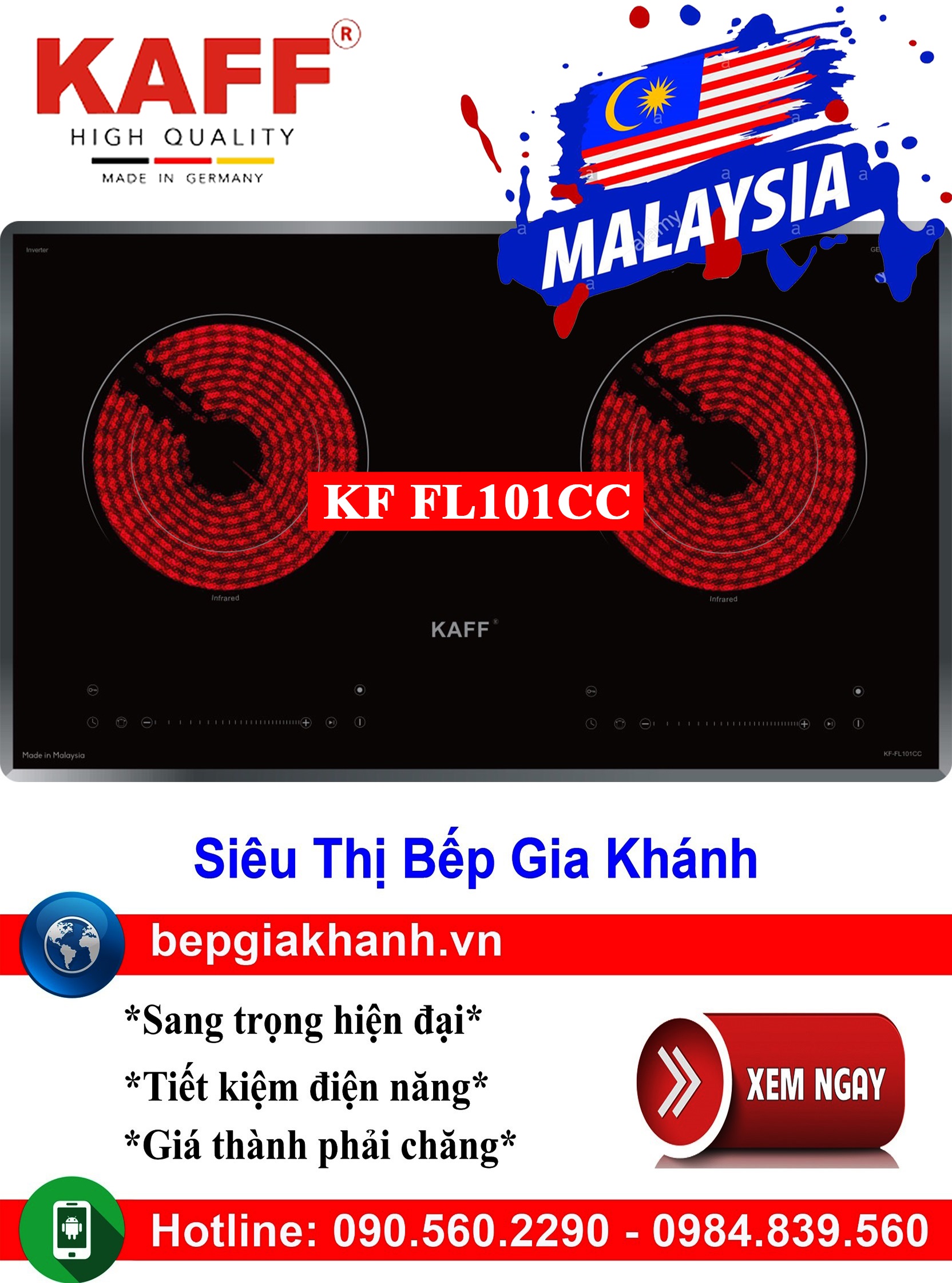 [HCM]Bếp hồng ngoại Kaff KF FL101CC nhập khẩu Malaysia bếp điện bếp điện đơn bếp điện đôi bếp điện mini bếp điện sunhouse bếp hồng ngoại bếp hồng ngoại sunhouse bếp hồng ngoại giá rẻ