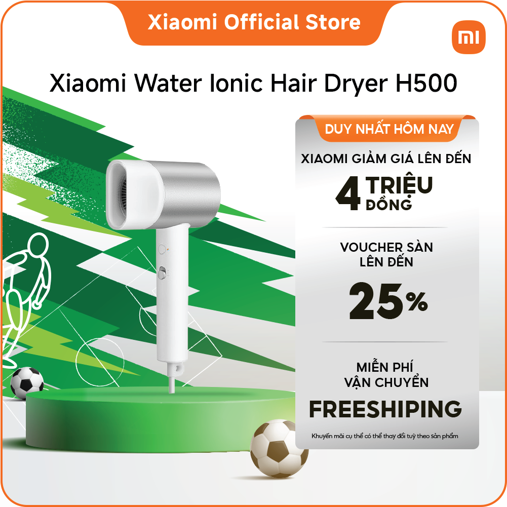 Xiaomi Water Ionic Hair Dryer H500 | Liệu pháp tạo ion nước kép | Luồng khí cực cao 20m/giây* | Kiểm soát nhiệt độ thông minh và chế độ luân chuyển khí nóng/lạnh