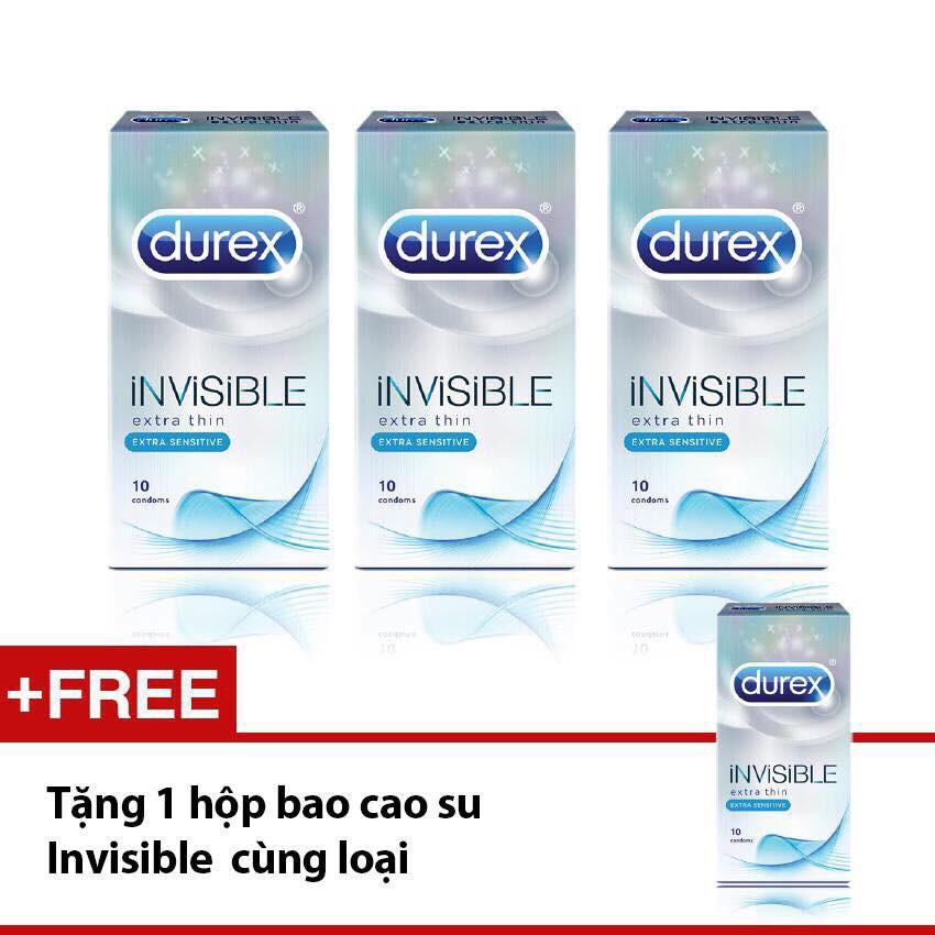 Bao cao su Durex Invisible sieu mong 10pcs.Tang 1 hop cung loai 10pcs