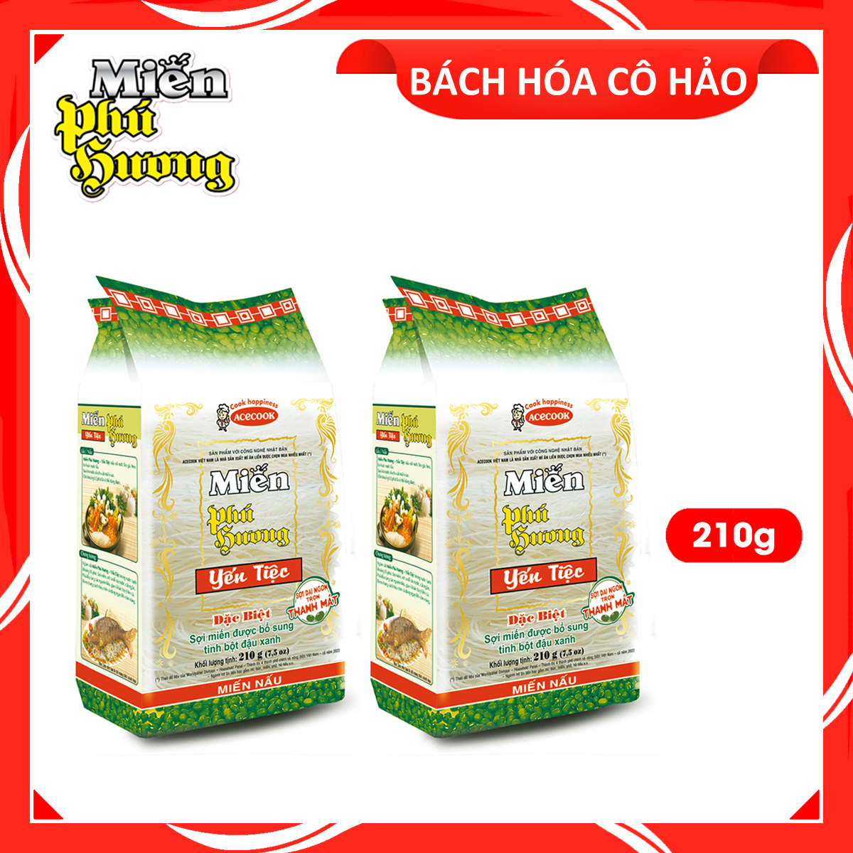 COMBO 2 GÓI MIẾN PHÚ HƯƠNG YẾN TIỆC 210 GRAM