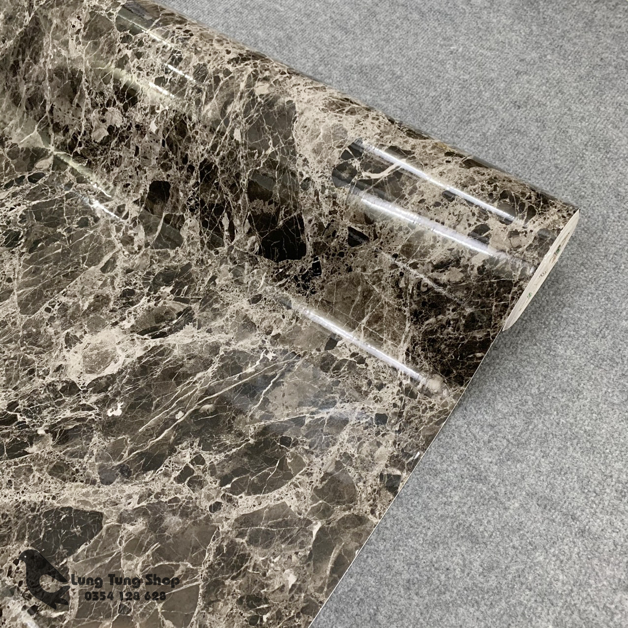 [HCM]Decal đá hoa cương màu đen - Giấy dán tường bàn tủ có sẵn keo ( khổ 1,2m - mẫu D7 )