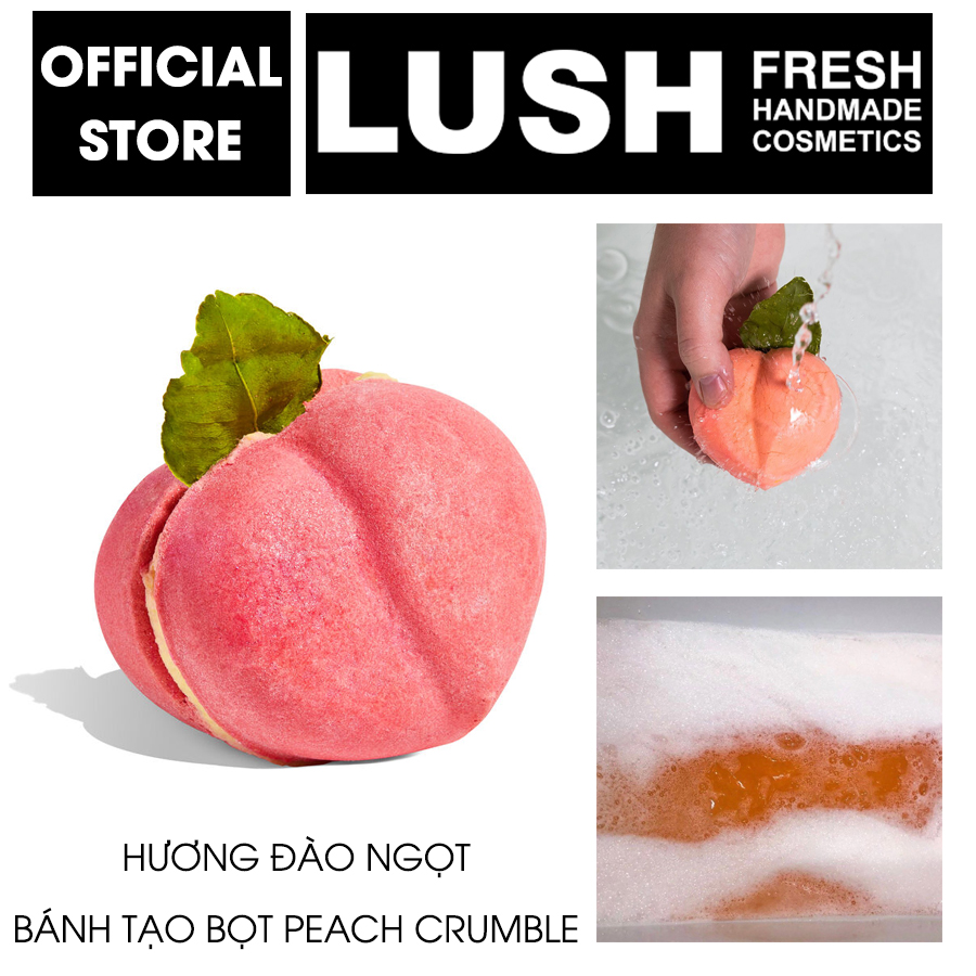 Bánh tạo bọt tắm LUSH - Peach Crumble Bubbleroon Bubble Bar