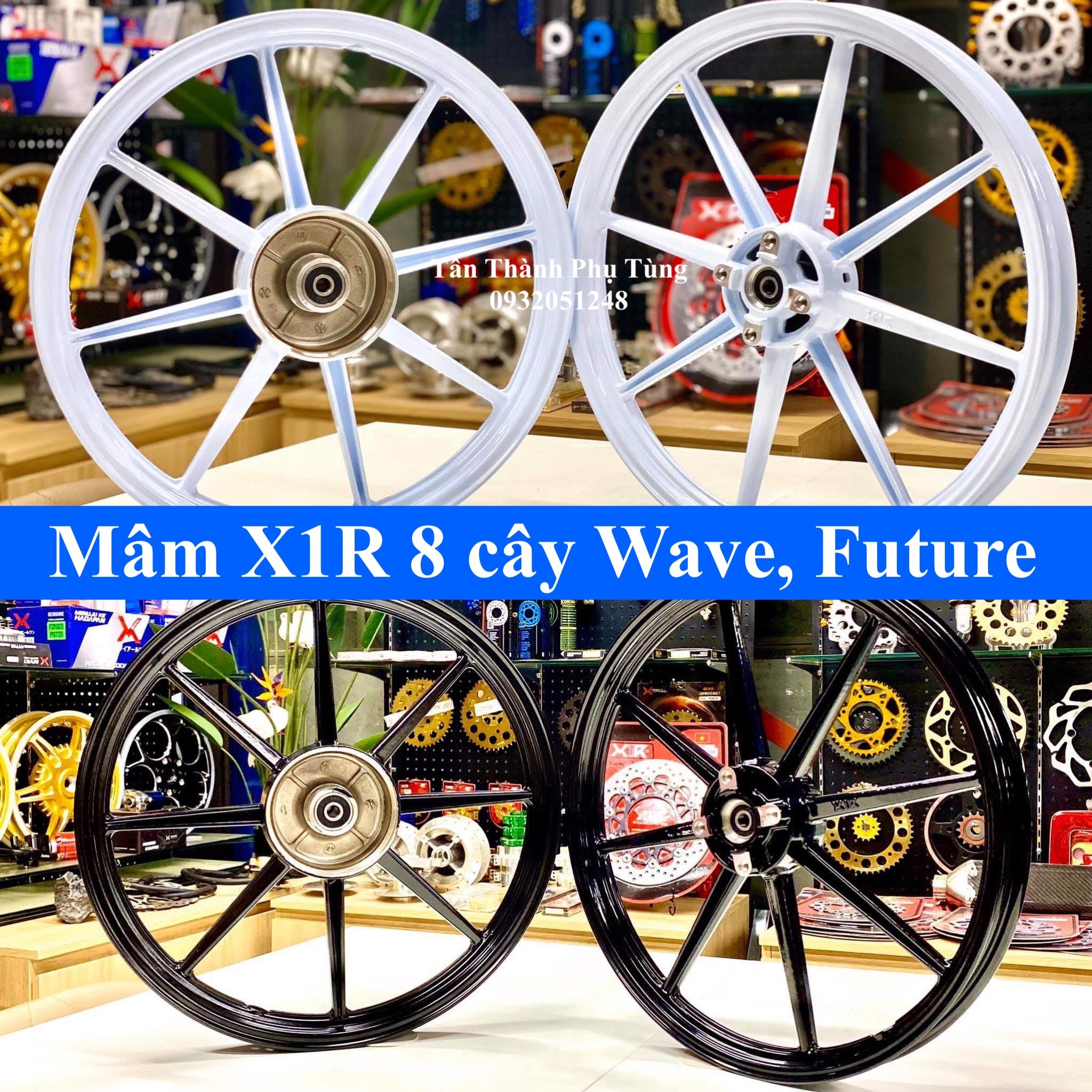 Mâm X1R Wave, Dream, Future 8 cây-Trước đĩa sau đùm