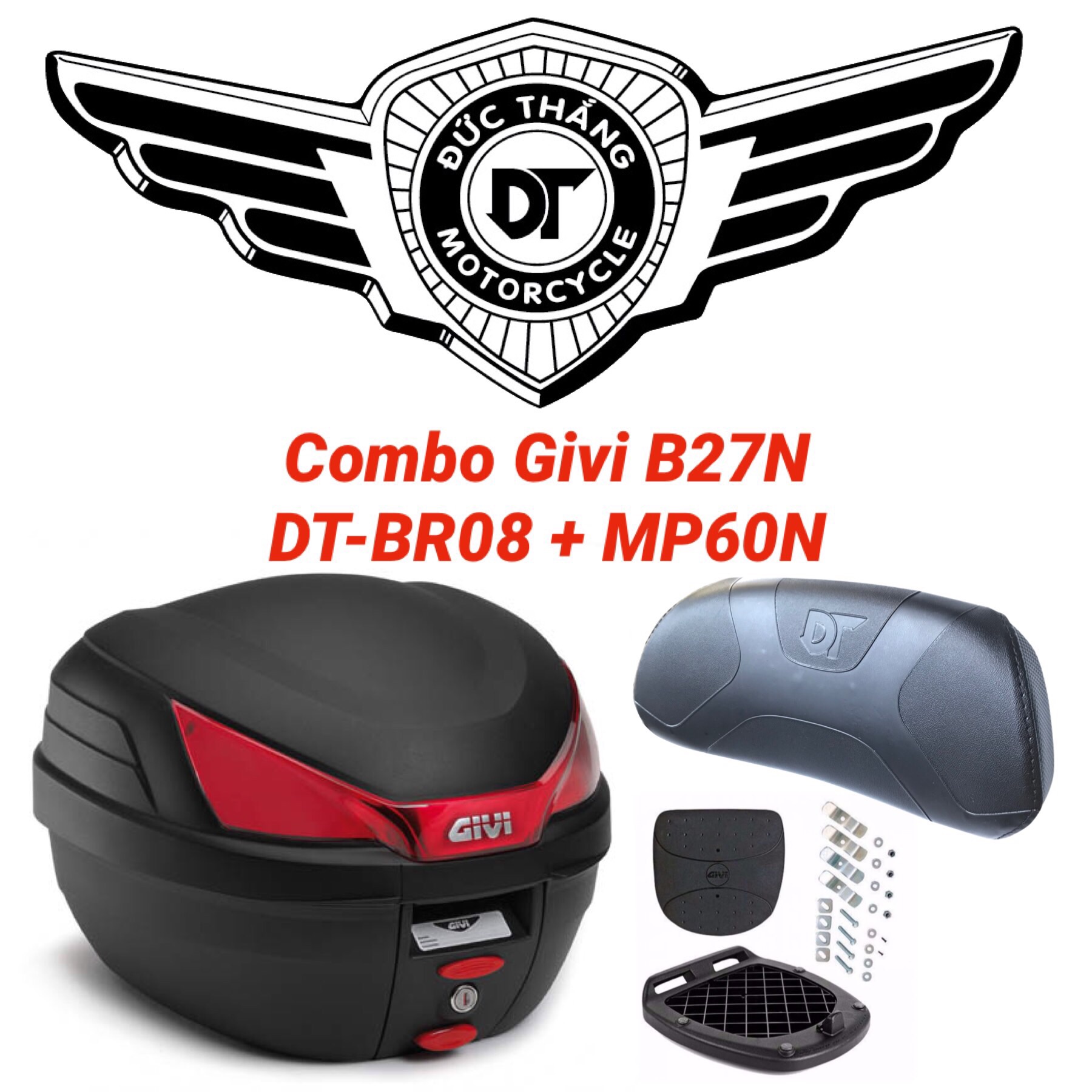 COMBO GIVI B27N + Tựa Lưng DT-BR08 + Đế MP60N