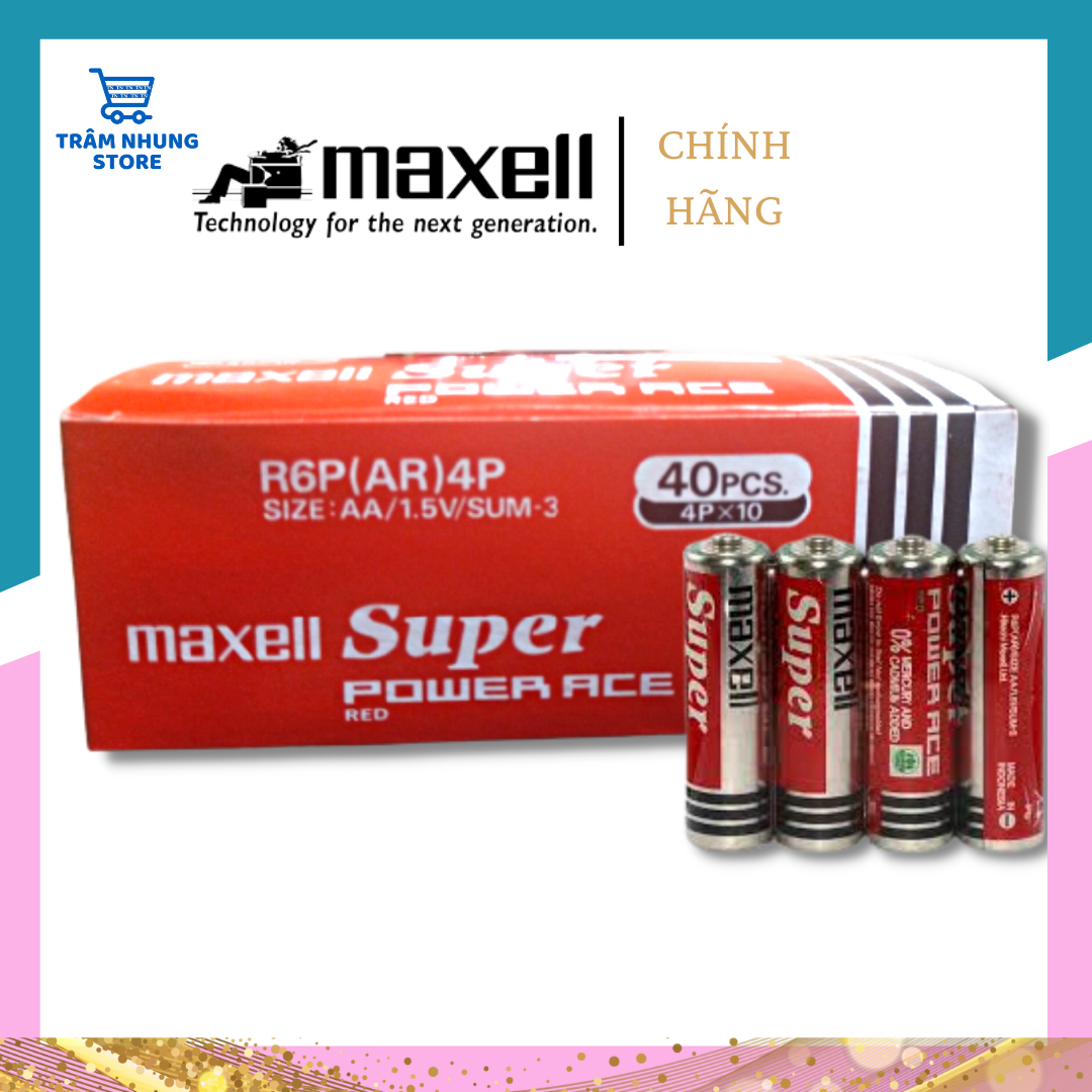 Pin Maxell Tiểu Super Powe Hộp 40 Viên Pin AA