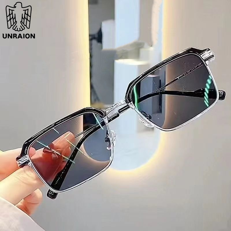 UNRAION Mắt Kính Đổi Màu Đi Nam Ngày Và Đêm Cao Cấp Cực cho nam Chống ánh sáng xanh cổ điển Kính