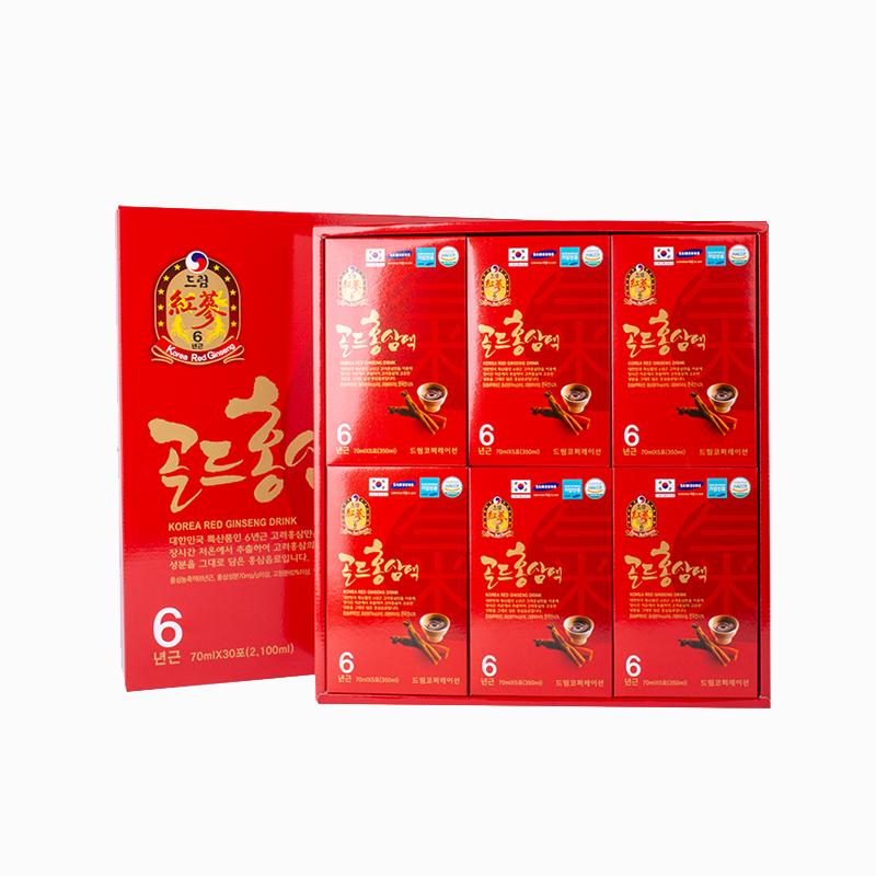 Nước Uống Hồng Sâm 6 Năm Tuổi Hàn Quốc Korea Red Ginseng Drink - Hộp Lớn 70 ml x 30 gói - Có Túi Xách Hộp Quà , Giao Hàng 2H