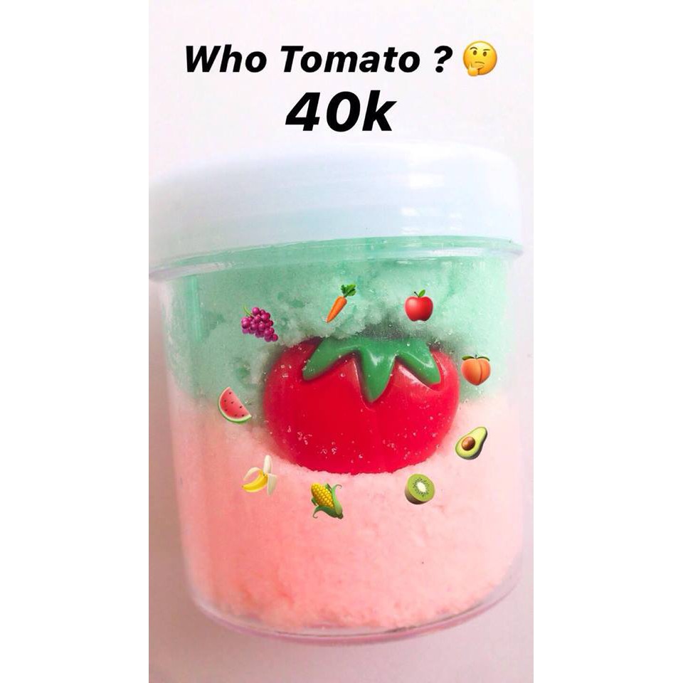 Slime mây cà chua tặng kèm charm - cloud slime tuyết mỹ