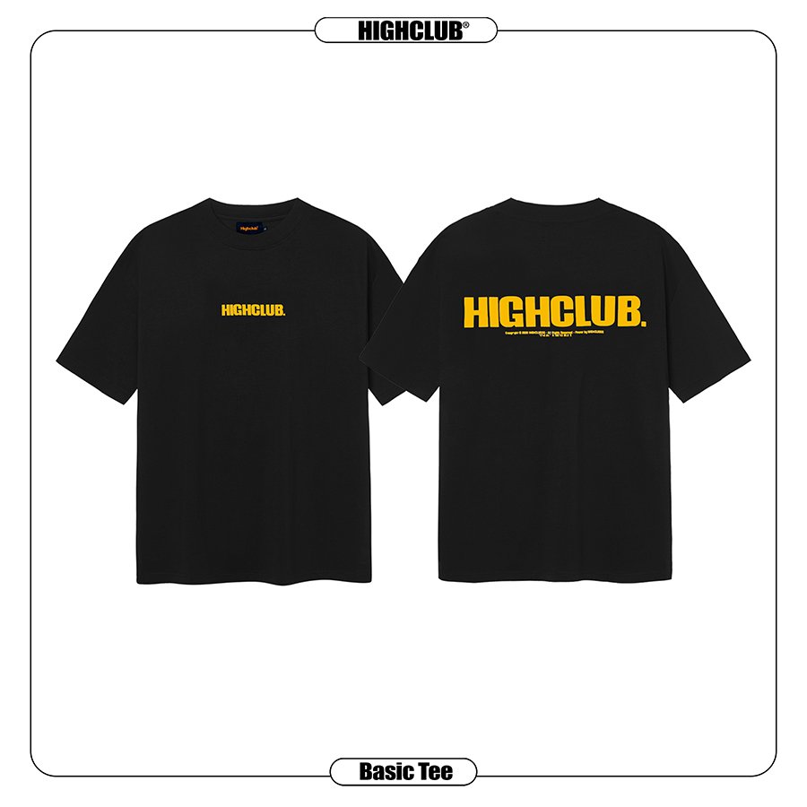 HIGHCLUB Basic Tee - Black/Yellow