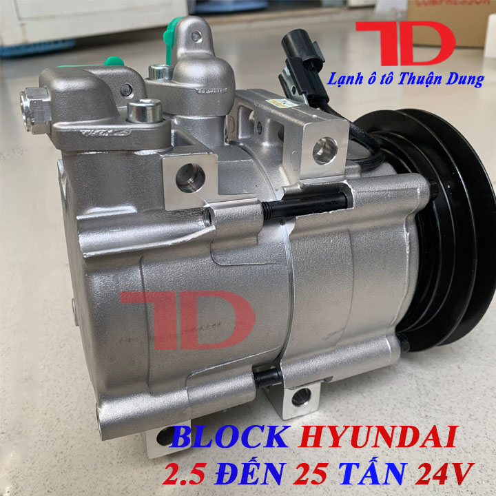 Block lạnh xe tải Hyundai 2.5 đến 25 tấn Buly 140mm 1Pk 24V - Vật Tư Điện Lạnh Ô Tô Thuận Dung