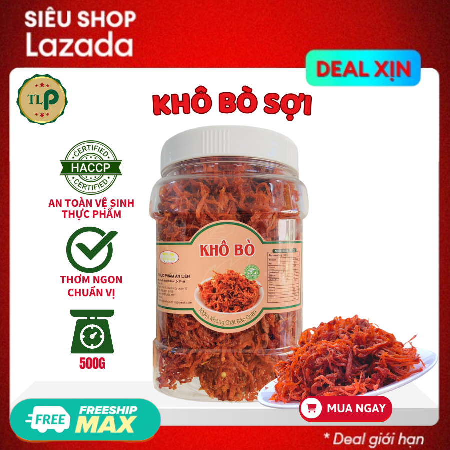 KHÔ BÒ XÉ SỢI TÂN LỘC PHÁT - HŨ 400G