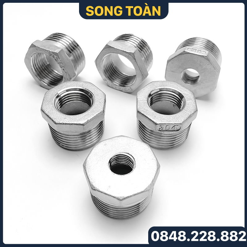 Cà rá ren trong ren ngoài inox, nối giảm thu ren inox 304