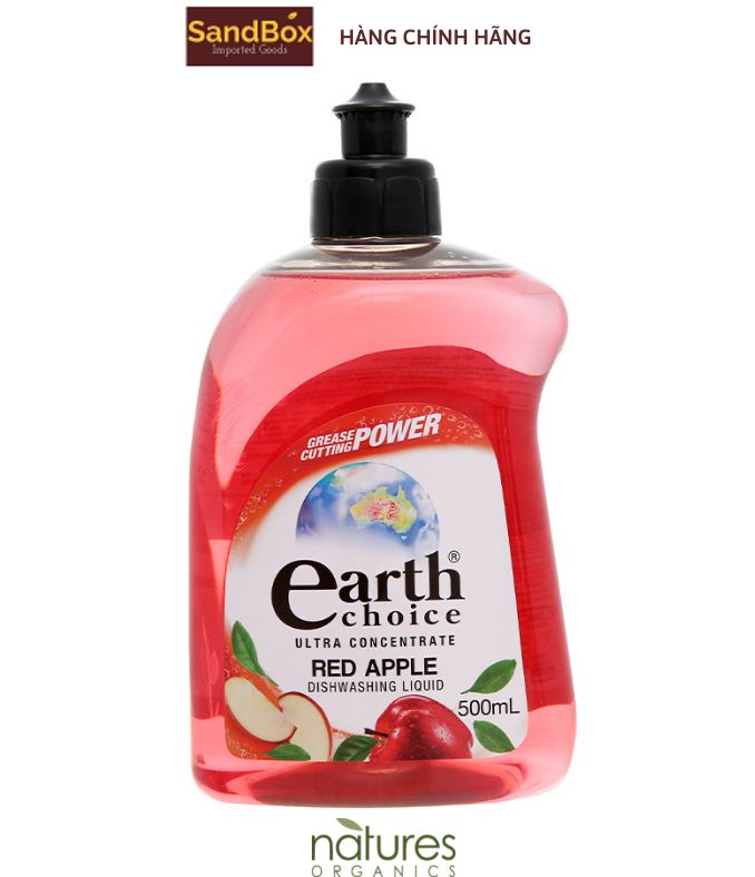 Nước rửa chén đậm đặc Earth Choice Hương táo đỏ 500ml