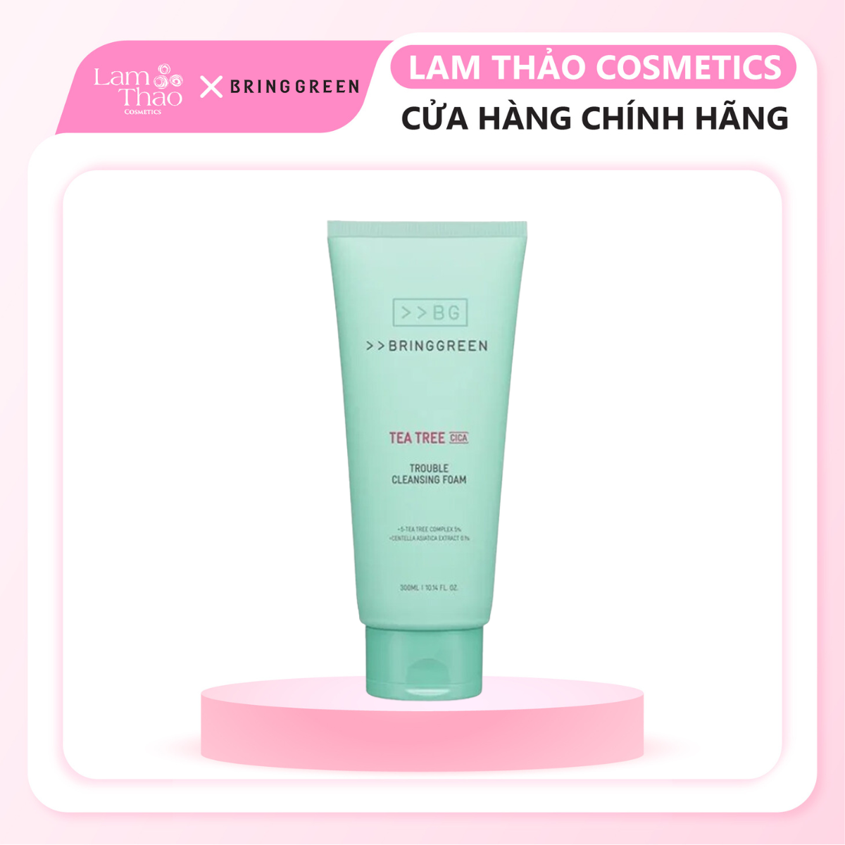 Sữa Rửa Mặt Ngừa Mụn Làm Dịu Da Bring Green Tea Tree Cica Trouble Cleansing Foam
