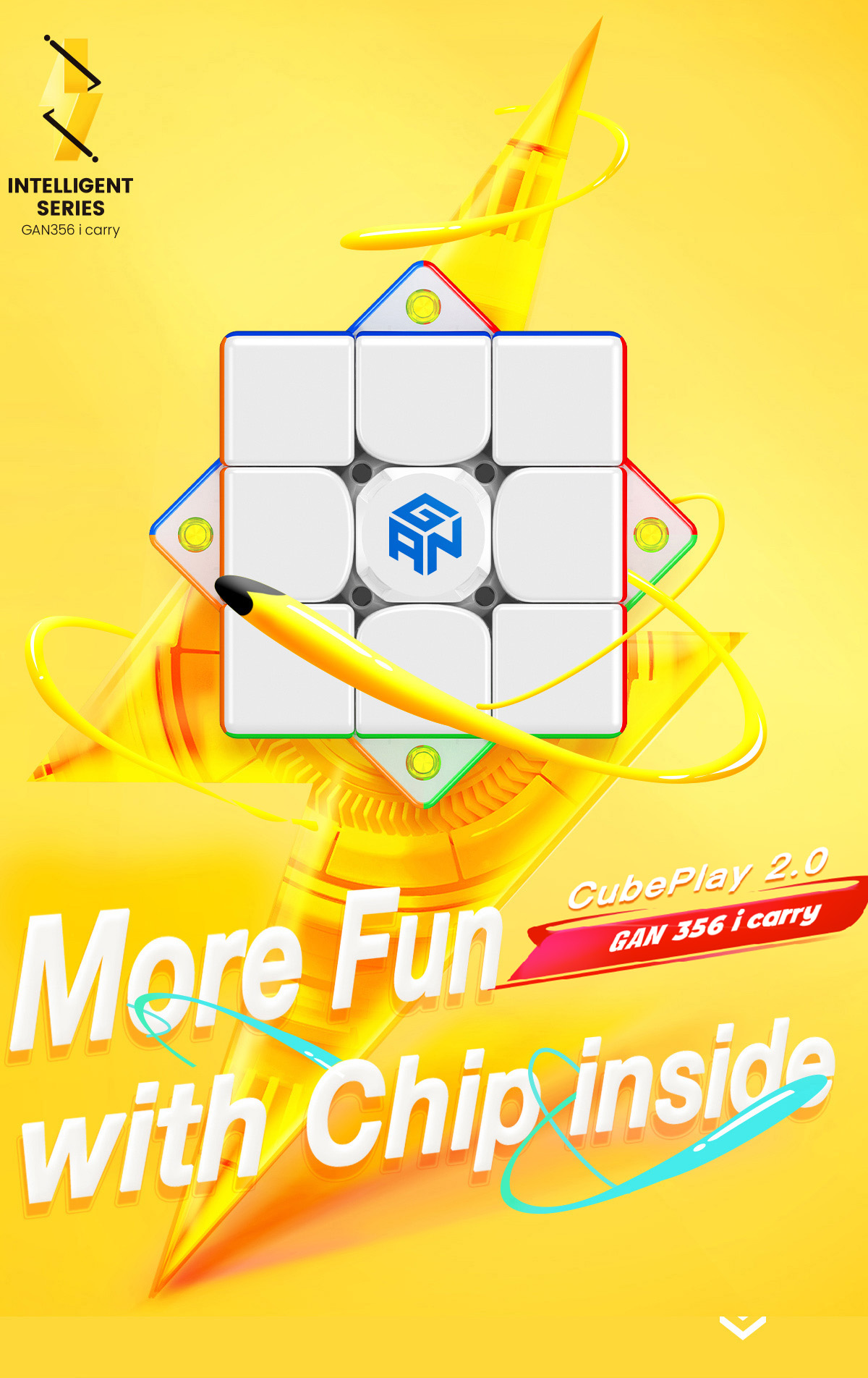 [HCM]Rubik Gan i Carry kết nối với điện thoại Stickerless (Có Nam Châm siêu xịn) Rubic Thông Minh