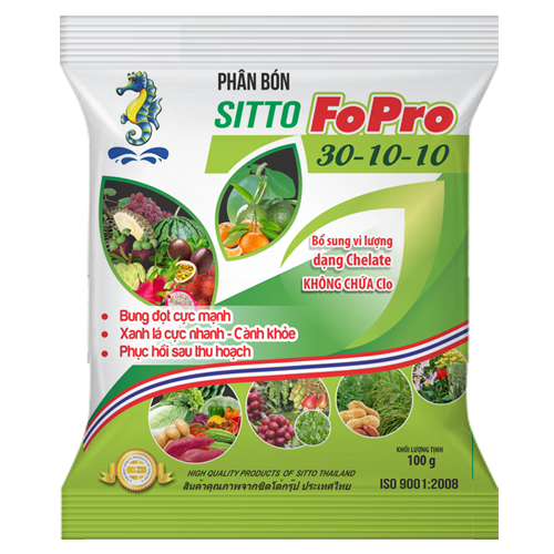 Phân bón lá npk hòa tan sitto fopro 30-10-10+te